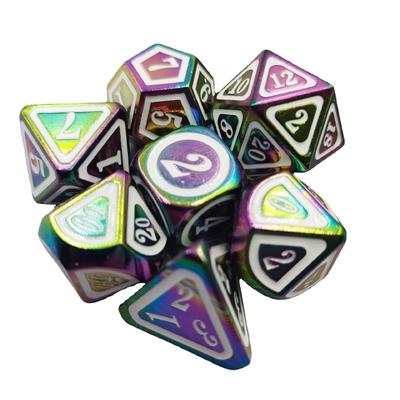 Conjunto de dados de metal coloridos de espada eléctrica Dragón y mazmorra