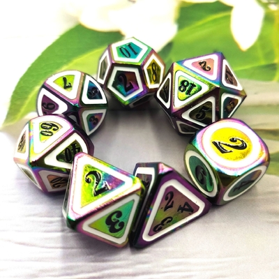 Conjunto de dados de metal coloridos de espada eléctrica Dragón y mazmorra
