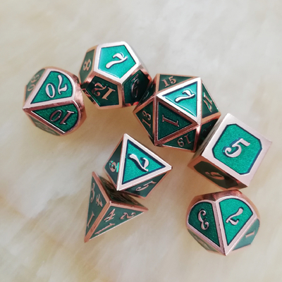 Esmalte artesanía juego de dados de metal sólido Bude Puerta de hombre Cruch DND RPG