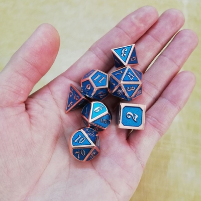 Esmalte artesanía juego de dados de metal sólido Bude Puerta de hombre Cruch DND RPG