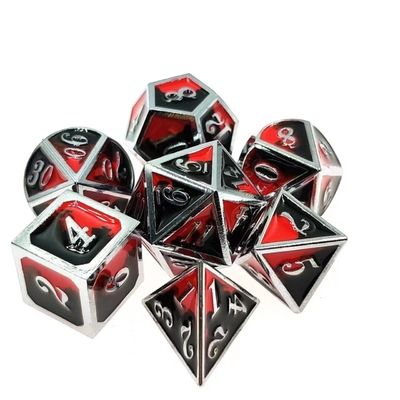 Colorido Esmalte Artesanía Diza de metal sólido Dragón y juego de mesa DND RPG
