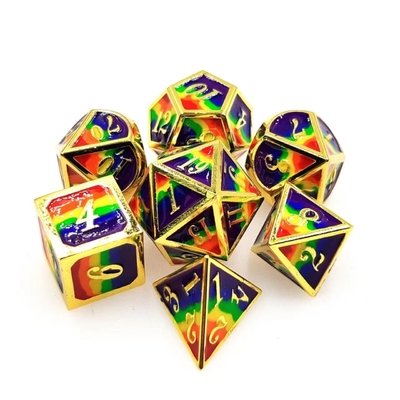 Colorido Esmalte Artesanía Diza de metal sólido Dragón y juego de mesa DND RPG