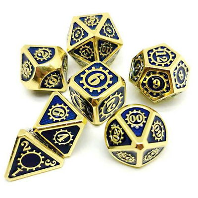 Colorido juego de mesa de dados de piezas de metal Kuusu DND RPG