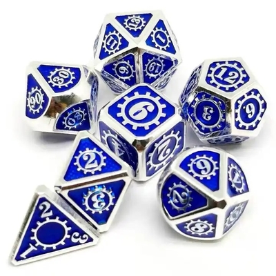 Colorido juego de mesa de dados de piezas de metal Kuusu DND RPG
