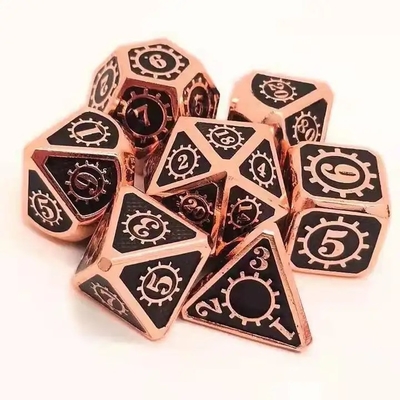 Colorido juego de mesa de dados de piezas de metal Kuusu DND RPG