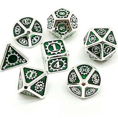 Colorido juego de mesa de dados de piezas de metal Kuusu DND RPG