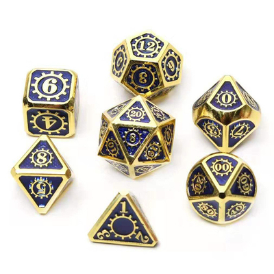 Colorido juego de mesa de dados de piezas de metal Kuusu DND RPG
