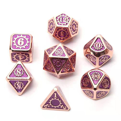Colorido juego de mesa de dados de piezas de metal Kuusu DND RPG