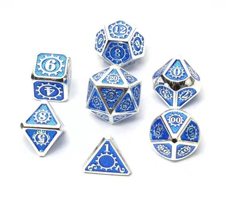 Colorido juego de mesa de dados de piezas de metal Kuusu DND RPG