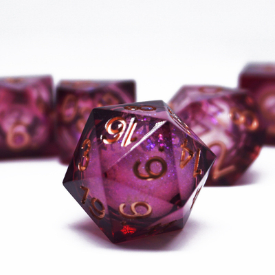 Red Flow Sand Liquid Resin Dice Set RPG DND COC Grupo de ejecución