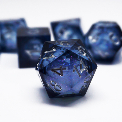 Red Flow Sand Liquid Resin Dice Set RPG DND COC Grupo de ejecución