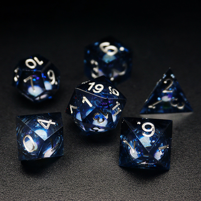 Red Flow Sand Liquid Resin Dice Set RPG DND COC Grupo de ejecución