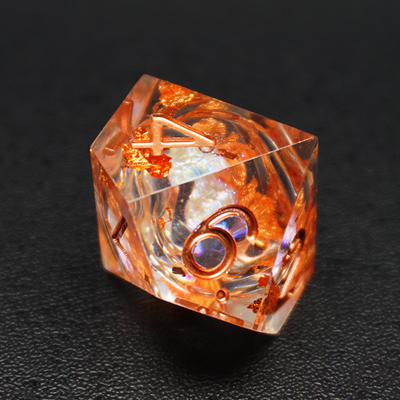 Yellow Flurry Line RPG Resin Dice Set Krusu DND para regalos y colecciones