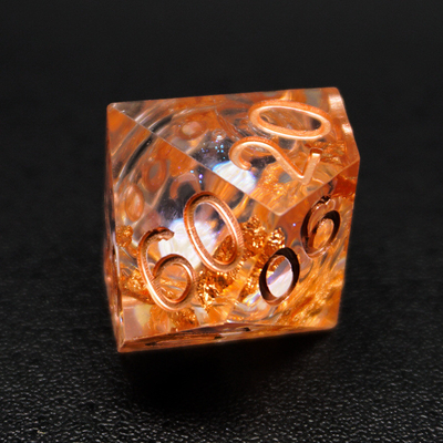 Yellow Flurry Line RPG Resin Dice Set Krusu DND para regalos y colecciones
