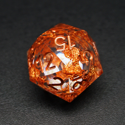 Yellow Flurry Line RPG Resin Dice Set Krusu DND para regalos y colecciones