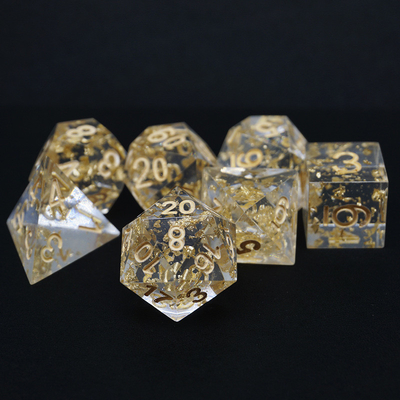 Artesanía de papel de oro de resina RPG juego de dados Dragón y conducto#Dnd#Rpg#Coc