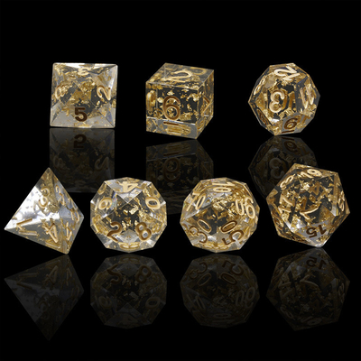 Artesanía de papel de oro de resina RPG juego de dados Dragón y conducto#Dnd#Rpg#Coc