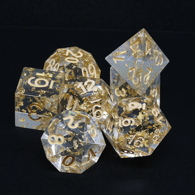 Artesanía de papel de oro de resina RPG juego de dados Dragón y conducto#Dnd#Rpg#Coc