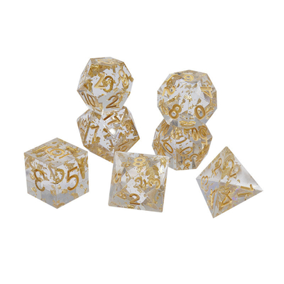 Artesanía de papel de oro de resina RPG juego de dados Dragón y conducto#Dnd#Rpg#Coc