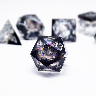 Set de dados de resina de papel de oro azul personalizado en varios colores#Rpg#Dnd#Coc
