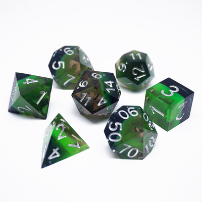 Resina verde juego de dados digitales multifacético juego de tabletas dados#rpg#dnd#coc