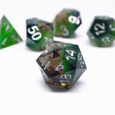 Resina verde juego de dados digitales multifacético juego de tabletas dados#rpg#dnd#coc