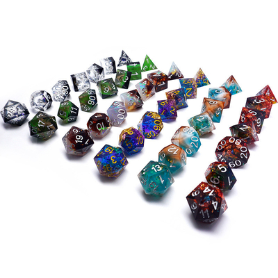 Resina verde juego de dados digitales multifacético juego de tabletas dados#rpg#dnd#coc