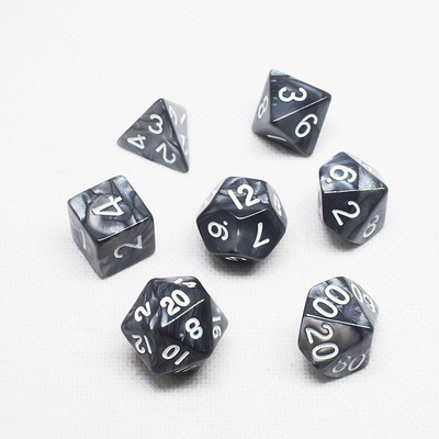 Conjunto de dados de resina de policolor#Rpg#Dnd#Coc Marmol de patrón Preminum y lujo