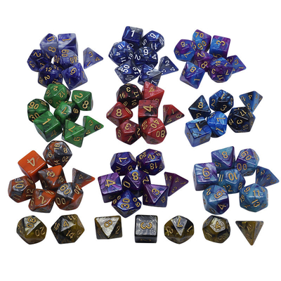 Conjunto de dados de resina de policolor#Rpg#Dnd#Coc Marmol de patrón Preminum y lujo