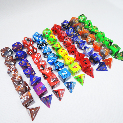 Conjunto de dados de resina de policolor#Rpg#Dnd#Coc Marmol de patrón Preminum y lujo