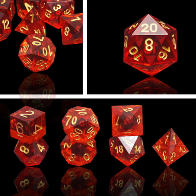 El material de resina multicolor es un conjunto de dados#Rpg#Dnd#Coc transparente
