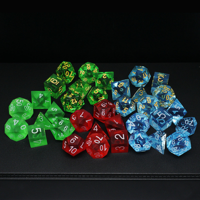 El material de resina multicolor es un conjunto de dados#Rpg#Dnd#Coc transparente