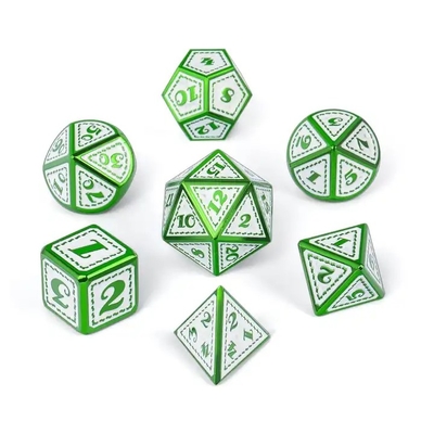 Juego de mesa multifacético de dados de metal de escala de dragón verde Dragón y mazmorra#Dnd#Coc