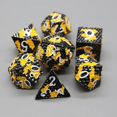 Python Texture Metal Dice Set juego de escritorio con múltiples caras