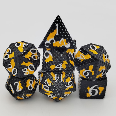 Python Texture Metal Dice Set juego de escritorio con múltiples caras