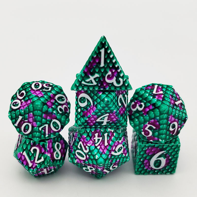 Python Texture Metal Dice Set juego de escritorio con múltiples caras