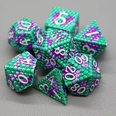 Python Texture Metal Dice Set juego de escritorio con múltiples caras