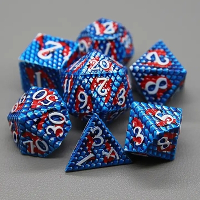Python Texture Metal Dice Set juego de escritorio con múltiples caras