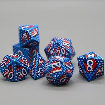 Python Texture Metal Dice Set juego de escritorio con múltiples caras