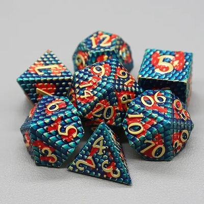 Python Texture Metal Dice Set juego de escritorio con múltiples caras