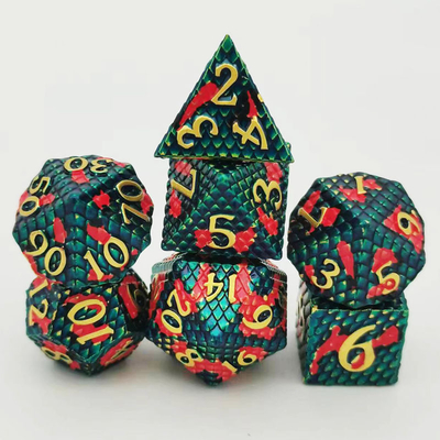 Python Texture Metal Dice Set juego de escritorio con múltiples caras