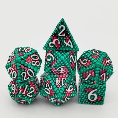 Python Texture Metal Dice Set juego de escritorio con múltiples caras