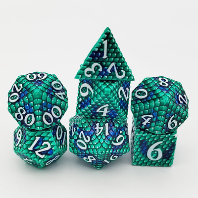 Python Texture Metal Dice Set juego de escritorio con múltiples caras