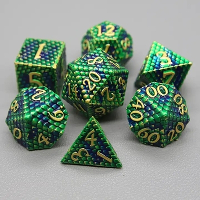 Python Texture Metal Dice Set juego de escritorio con múltiples caras