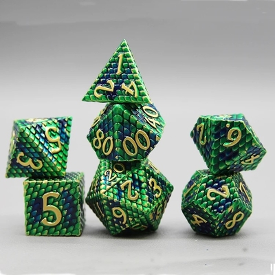 Python Texture Metal Dice Set juego de escritorio con múltiples caras