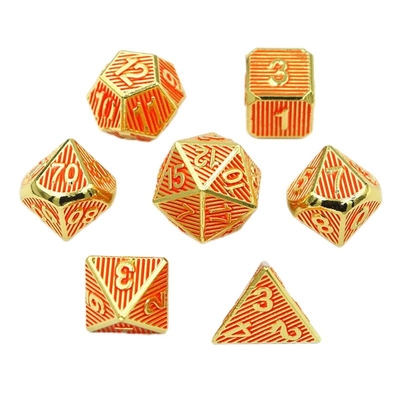 Juego de escritorio de dados de metal vertical multiface Dnd Rpg Coc Color bronce