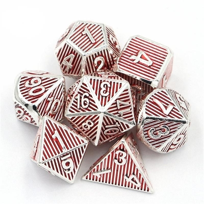 Juego de escritorio de dados de metal vertical multiface Dnd Rpg Coc Color bronce
