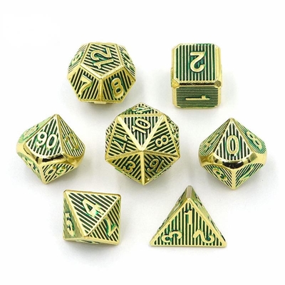 Juego de escritorio de dados de metal vertical multiface Dnd Rpg Coc Color bronce