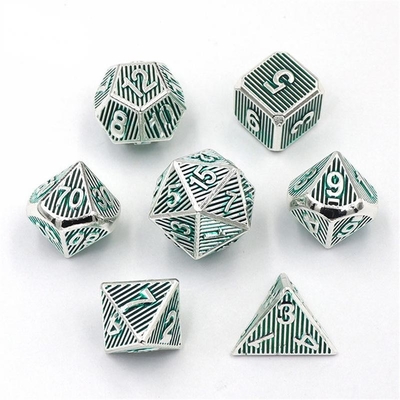 Juego de escritorio de dados de metal vertical multiface Dnd Rpg Coc Color bronce