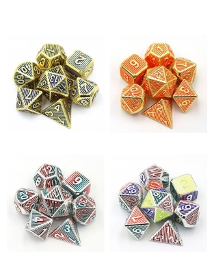 RPG digital de metales de dados de color de banda vertical de estilo lujoso